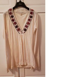 Anthro tiny V-Neck Shirt with Bell Bottom Sleeves